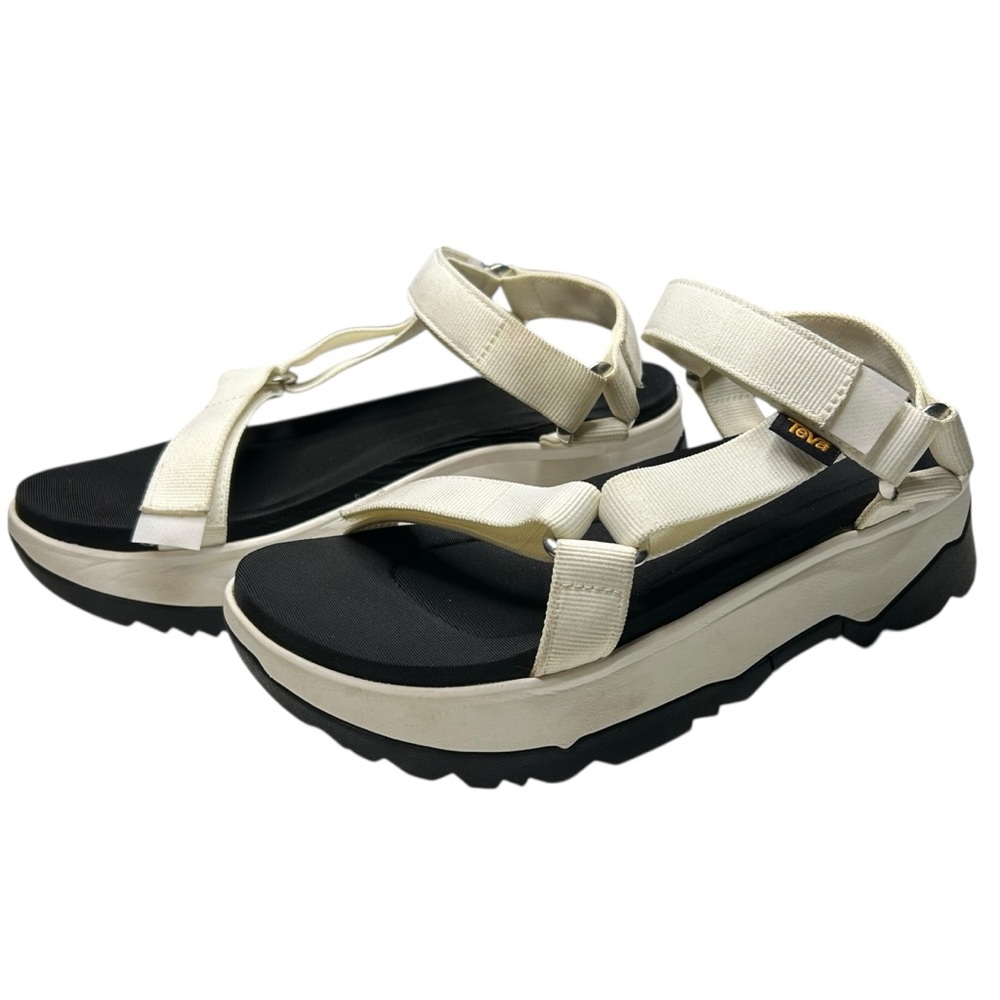 Teva Jadito Universal Platform Sandals White Black Chunky Sport Sz 9 - Picture 4 of 16